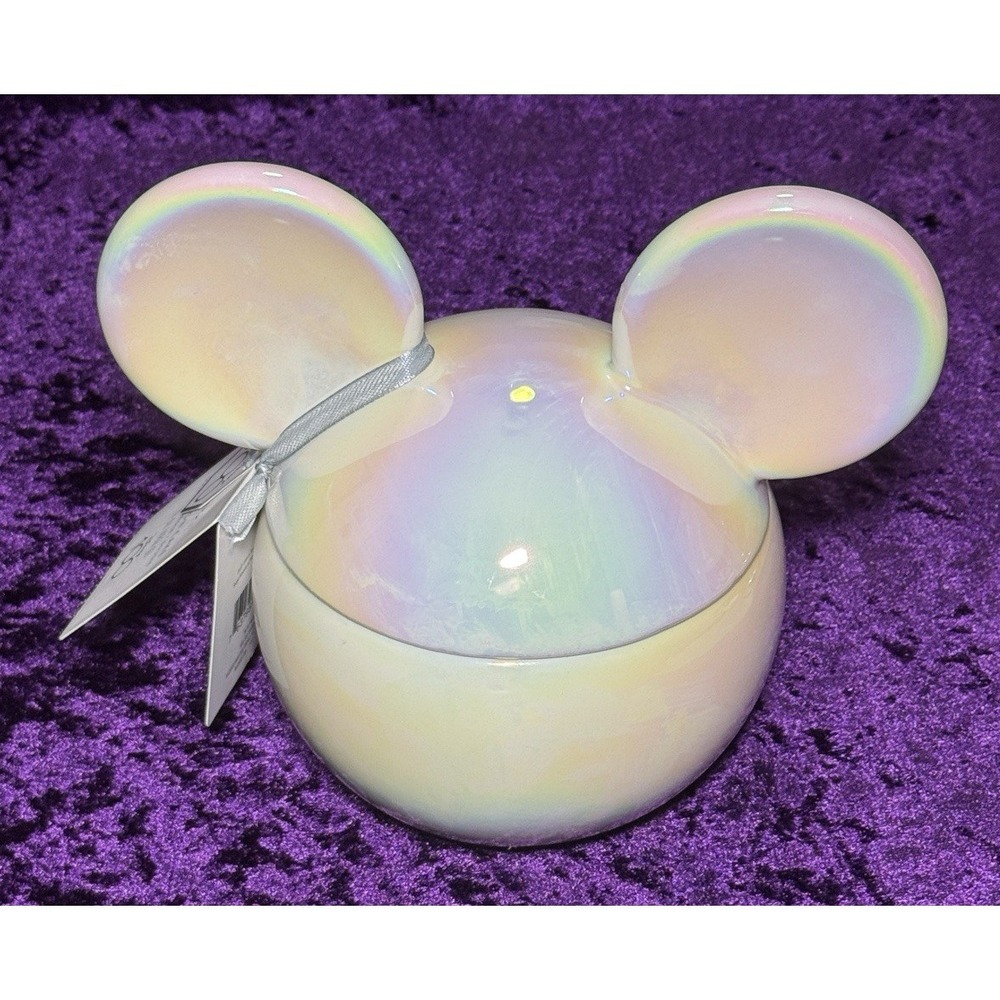 Disney Candle Celebration Cake Iridescent Mickey Mouse Ceramic Jar‎ Hallmark